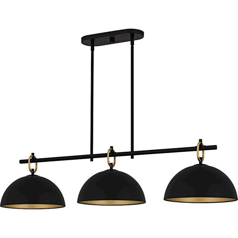 Quoizel Cleo 3Light Island Light, Matte Black/Metal
