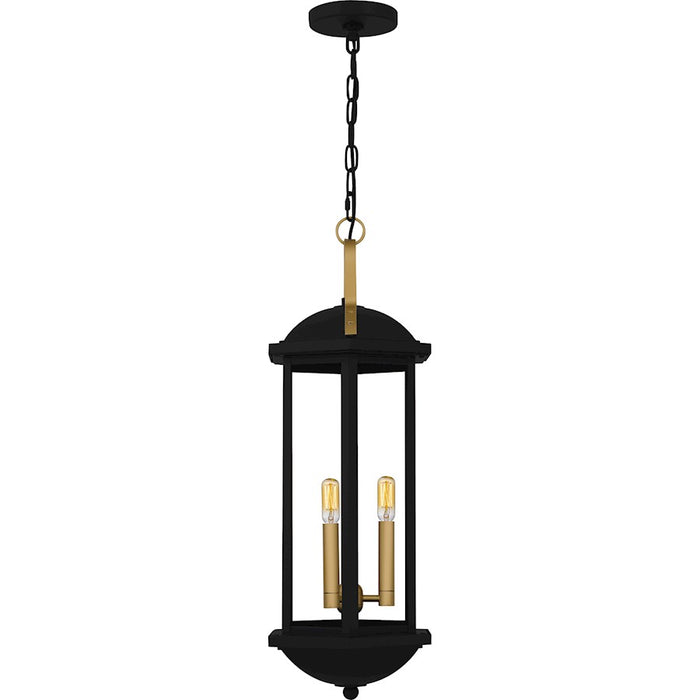 Quoizel Crestfield 3Light Mini Pendant, Matte Black/Clear Glass