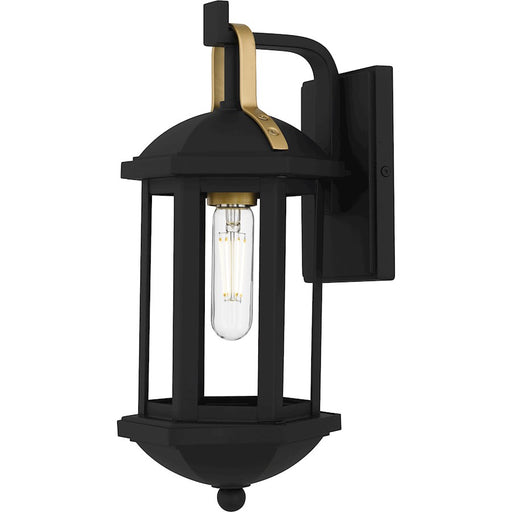 Quoizel Crestfield 1Light Outdoor Lantern, Matte Black/Clear Glass - CFD8406MBK