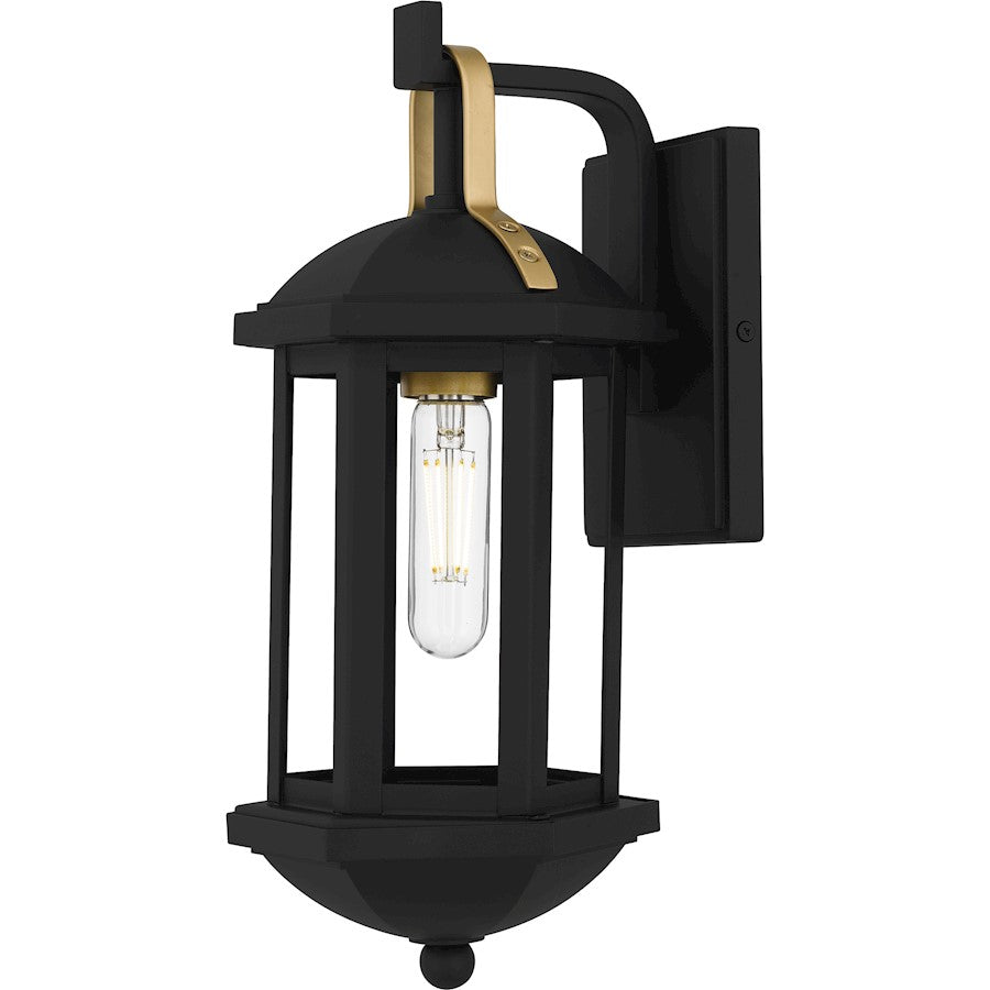 Quoizel Crestfield 1Light Outdoor Lantern, Matte Black/Clear Glass - CFD8406MBK
