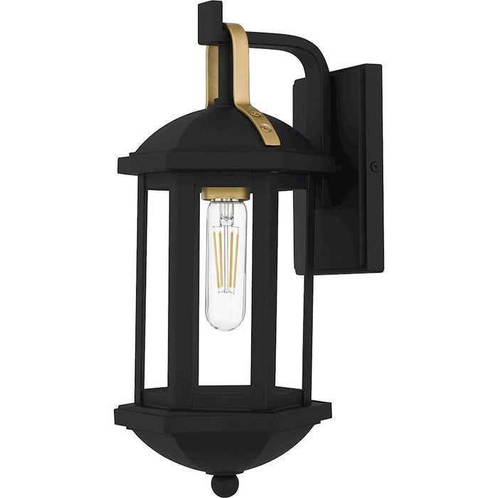 Quoizel Crestfield 1Light Outdoor Lantern, Matte Black/Clear Glass