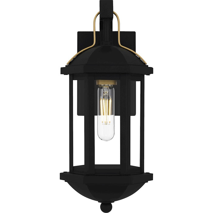 Quoizel Crestfield 1Light Outdoor Lantern, Matte Black/Clear Glass