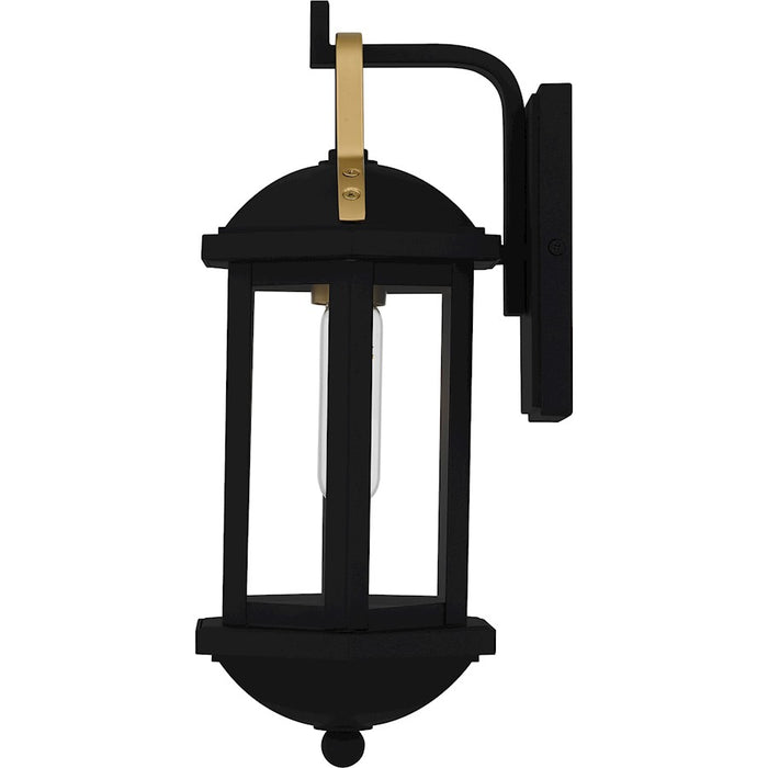 Quoizel Crestfield 1Light Outdoor Lantern, Matte Black/Clear Glass