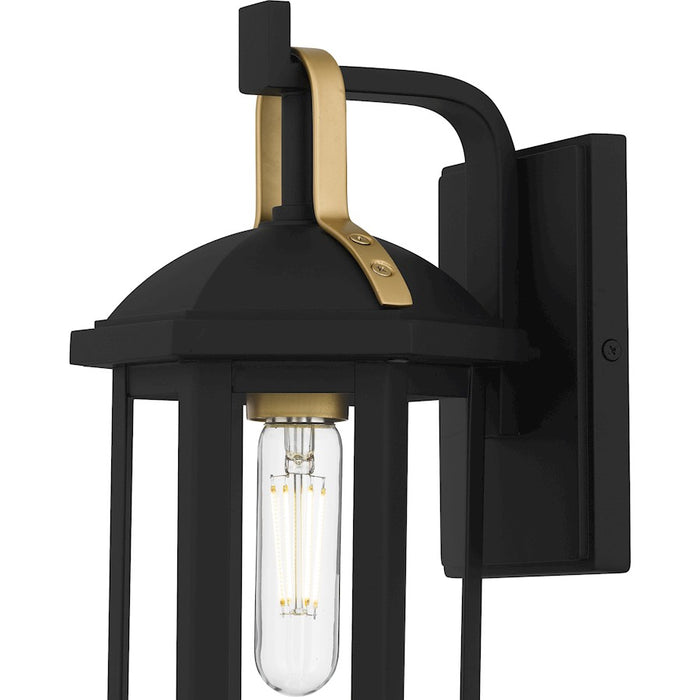 Quoizel Crestfield 1Light Outdoor Lantern, Matte Black/Clear Glass