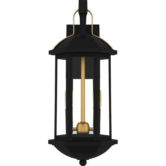 Quoizel Crestfield 2Light Outdoor Lantern, Matte Black/Clear Glass