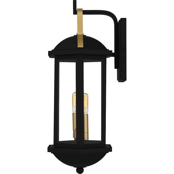 Quoizel Crestfield 2Light Outdoor Lantern, Matte Black/Clear Glass