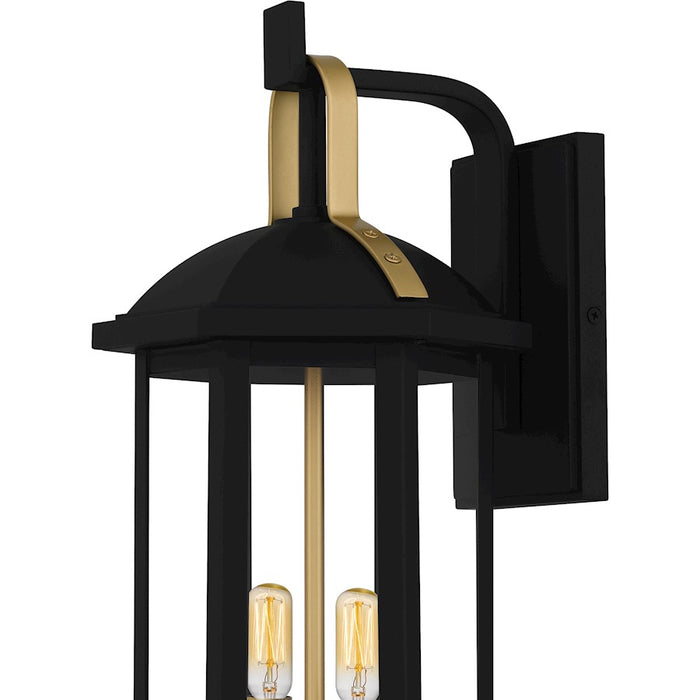 Quoizel Crestfield 2Light Outdoor Lantern, Matte Black/Clear Glass