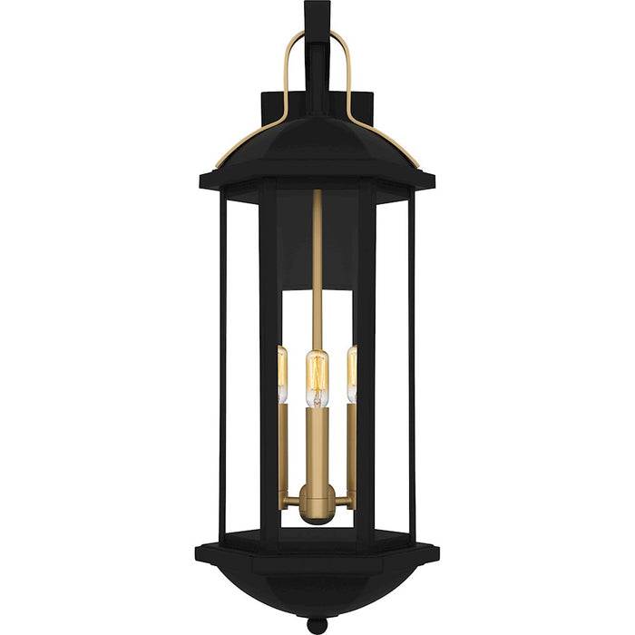 Quoizel Crestfield 3Lt 26" Outdoor Lantern, Black/Clear