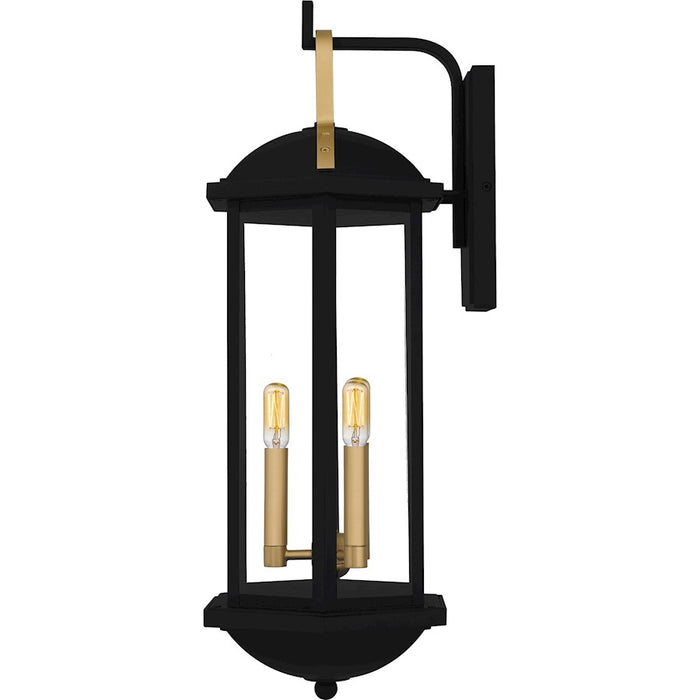 Quoizel Crestfield 3Lt 26" Outdoor Lantern, Black/Clear