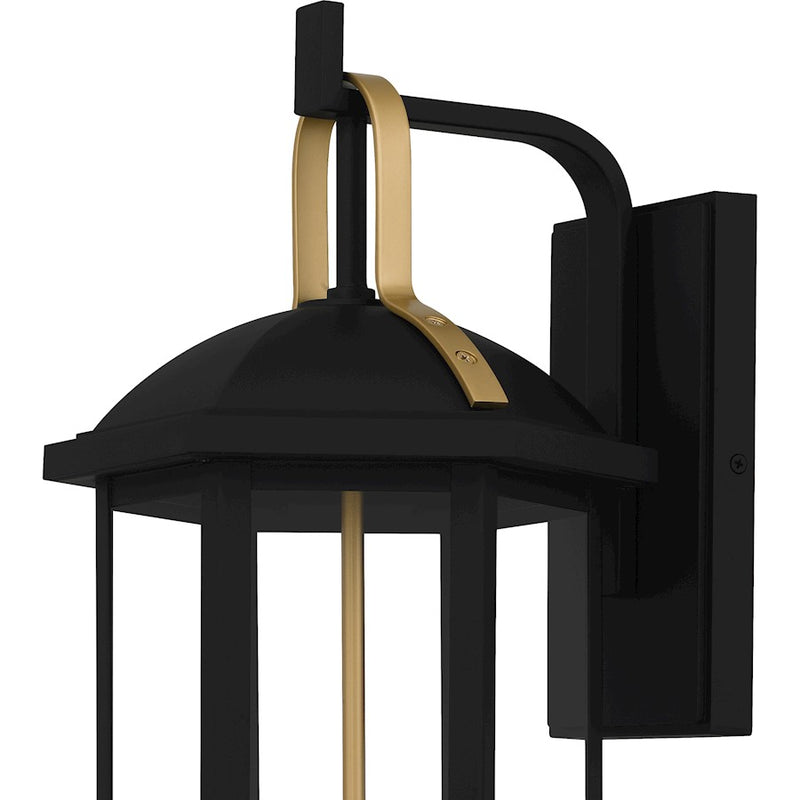 Quoizel Crestfield 3Lt 26" Outdoor Lantern, Black/Clear