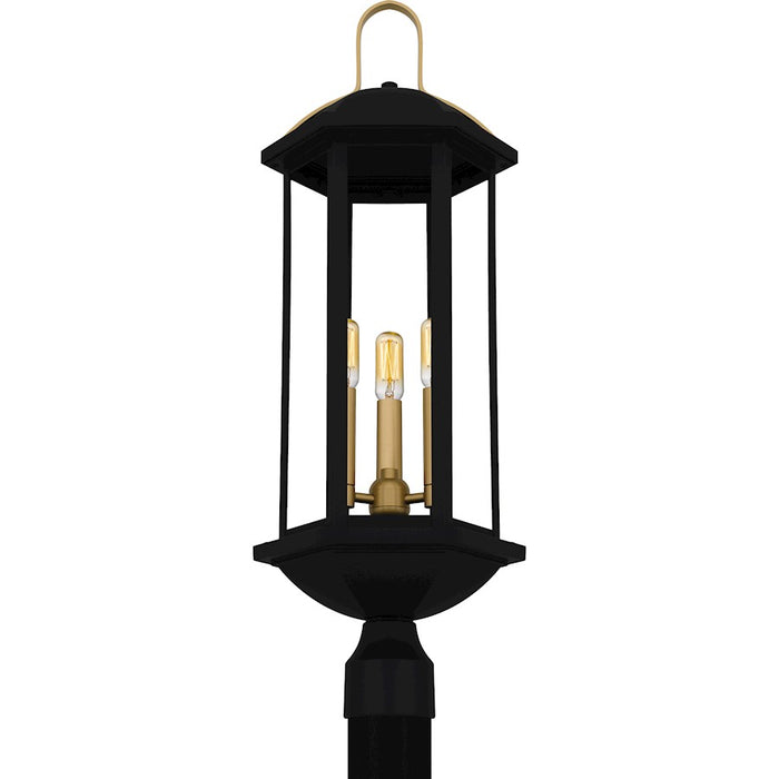 Quoizel Crestfield 3Lt 28" Outdoor Lantern, Black/Clear