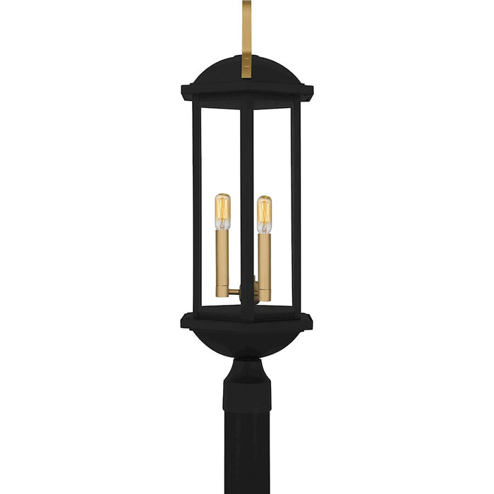 Quoizel Crestfield 3Lt 28" Outdoor Lantern, Black/Clear