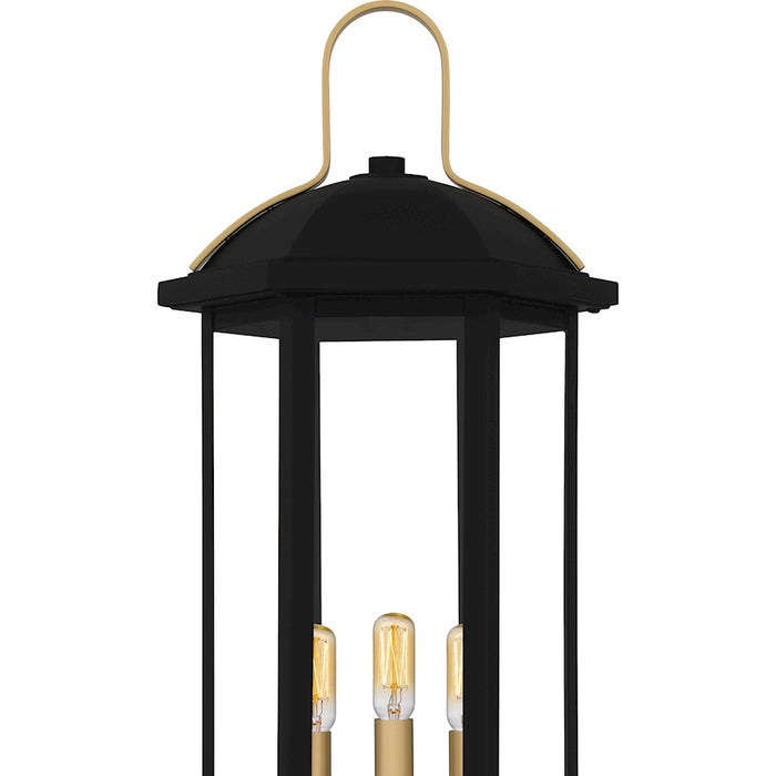 Quoizel Crestfield 3Lt 28" Outdoor Lantern, Black/Clear