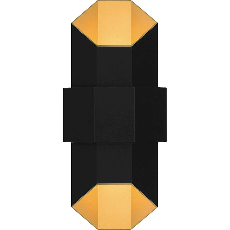 Quoizel Chasm Outdoor Lantern, Matte Black Gold