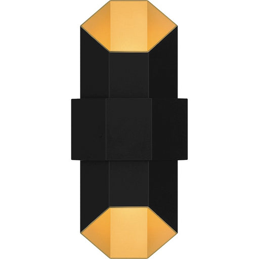 Quoizel Chasm Outdoor Lantern, Matte Black Gold
