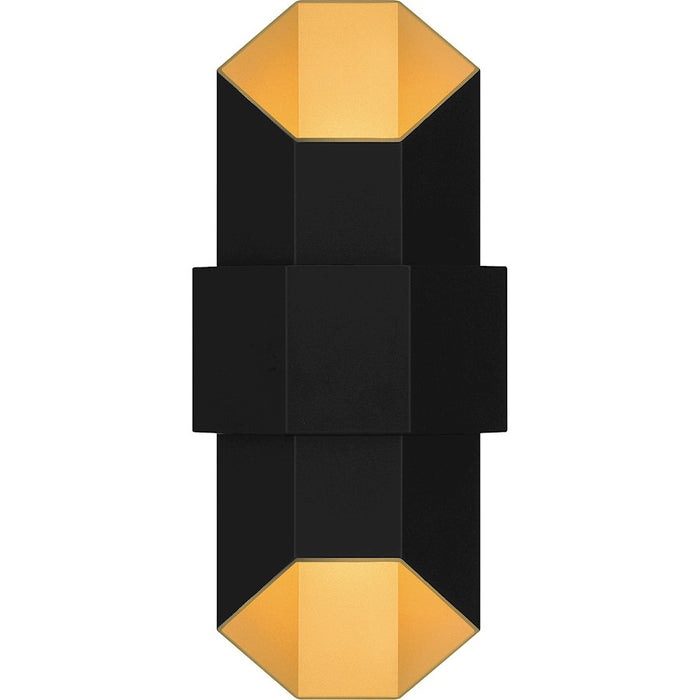 Quoizel Chasm Outdoor Lantern, Matte Black Gold