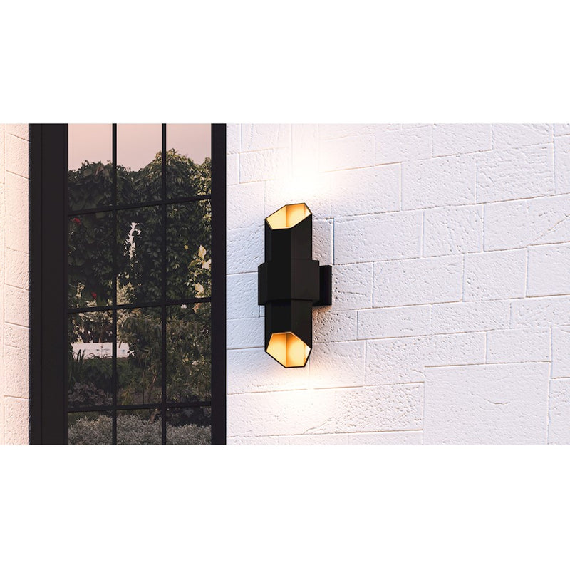 Quoizel Chasm Outdoor Lantern, Matte Black Gold