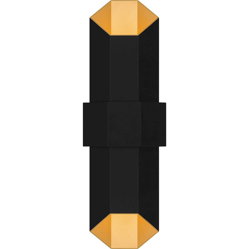 Quoizel Chasm Outdoor Lantern, Matte Black Gold