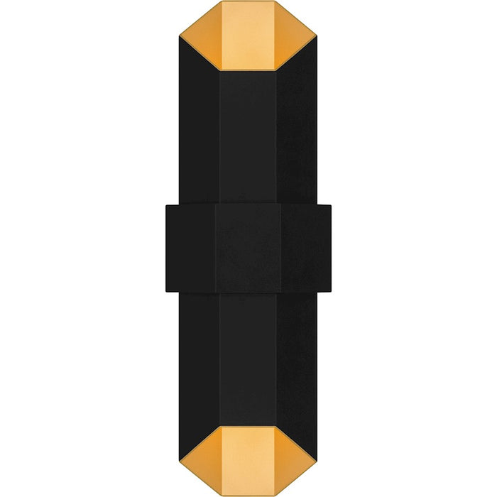 Quoizel Chasm Outdoor Lantern, Matte Black Gold