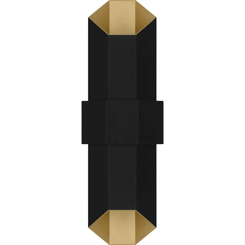 Quoizel Chasm Outdoor Lantern, Matte Black Gold