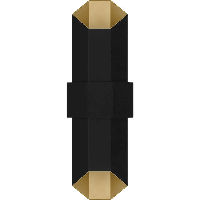Quoizel Chasm Outdoor Lantern, Matte Black Gold