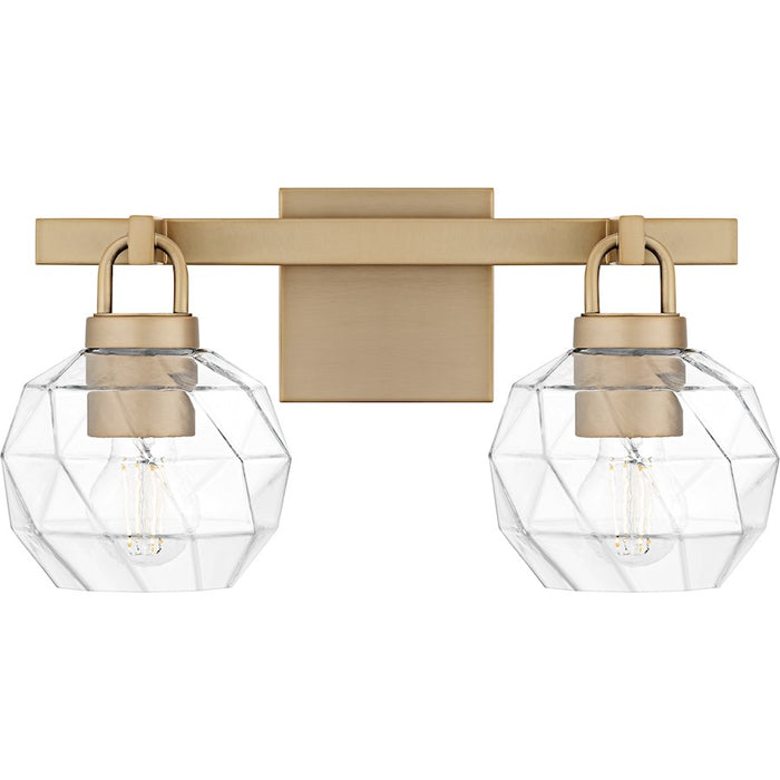 Quoizel Celina 2Light Bath Light, Bronze Gold/Clear Faceted Glass - CIA8616BGD
