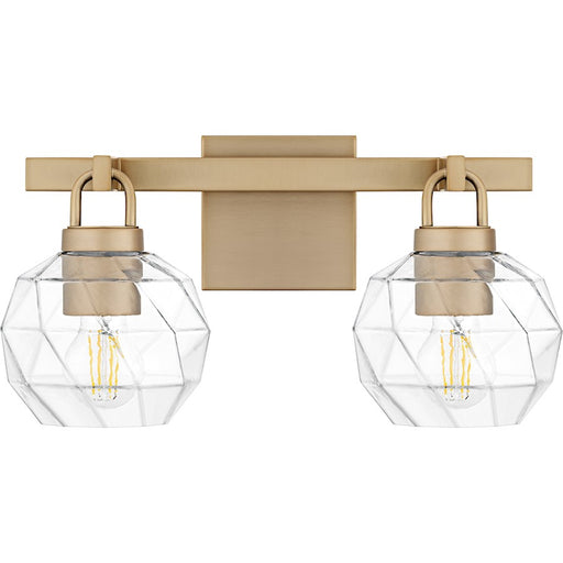 Quoizel Celina 2Light Bath Light, Bronze Gold/Clear Faceted Glass