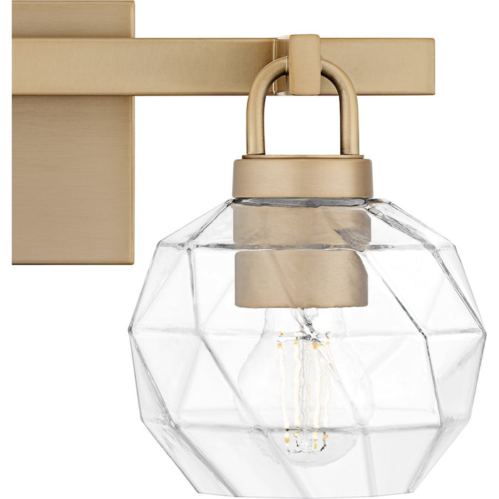 Quoizel Celina 2Light Bath Light, Bronze Gold/Clear Faceted Glass
