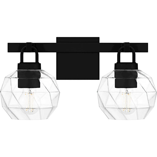 Quoizel Celina 2Light Bath Light, Matte Black/Clear Faceted Glass - CIA8616MBK