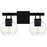 Quoizel Celina 2Light Bath Light, Matte Black/Clear Faceted Glass