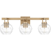 Quoizel Celina 3Light Bath Light, Bronze Gold/Clear Faceted Glass - CIA8624BGD