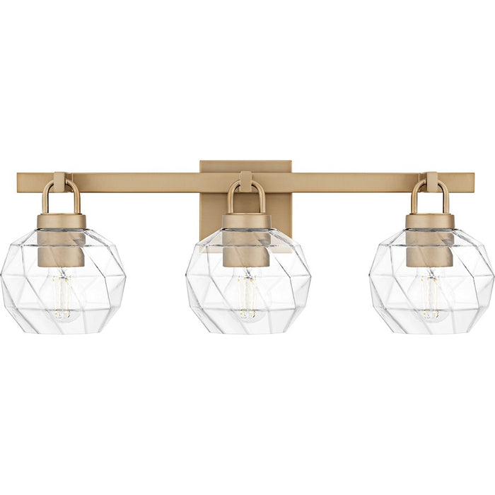 Quoizel Celina 3Light Bath Light, Bronze Gold/Clear Faceted Glass - CIA8624BGD