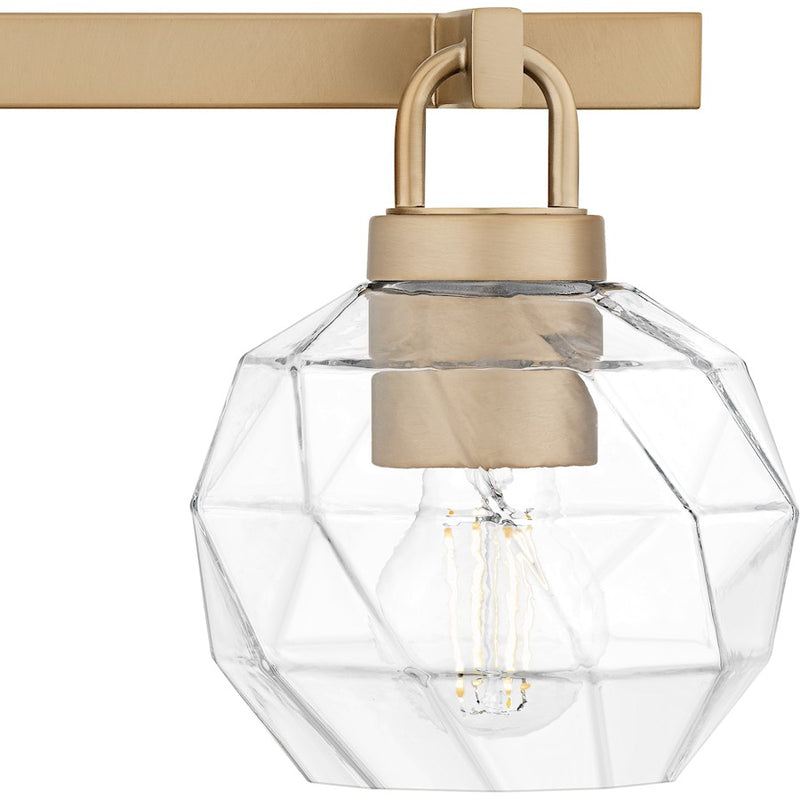 Quoizel Celina 3Light Bath Light, Bronze Gold/Clear Faceted Glass