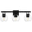 Quoizel Celina 3Light Bath Light, Matte Black/Clear Faceted Glass