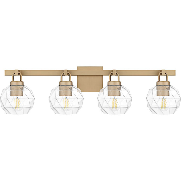 Quoizel Celina 4Light Bath Light, Bronze Gold/Clear Faceted Glass