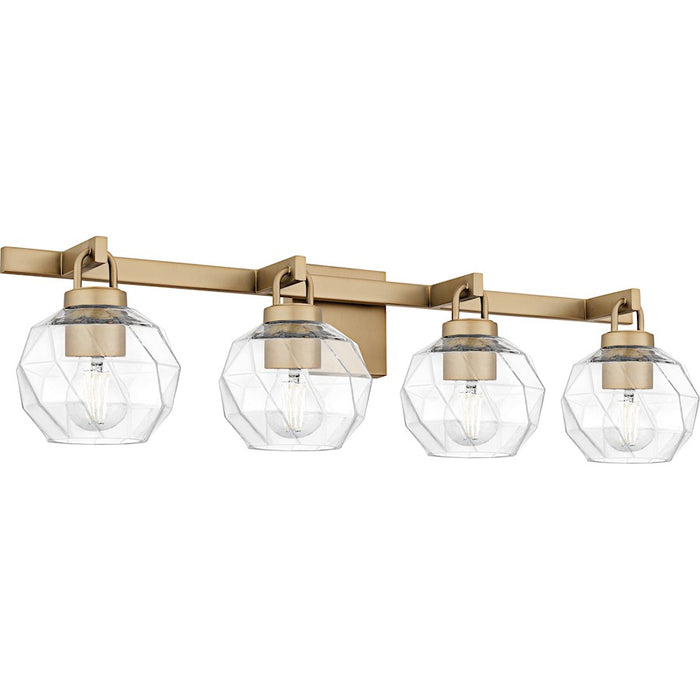 Quoizel Celina 4Light Bath Light, Bronze Gold/Clear Faceted Glass