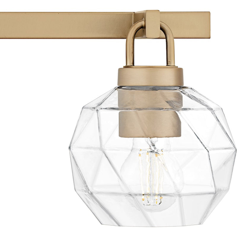 Quoizel Celina 4Light Bath Light, Bronze Gold/Clear Faceted Glass