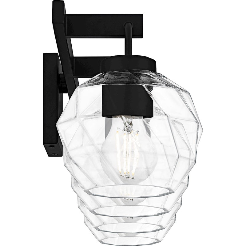 Quoizel Celina 4Light Bath Light, Matte Black/Clear Faceted Glass