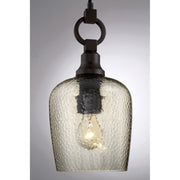 Quoizel Kendrick 7in 1-Light Mini Pendant | Transitional Western Bronze and Smoke Hammered Glass | Kitchen Island & Dining Room | Model CKKD1507WT
