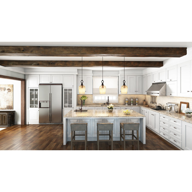 Quoizel Kendrick 9in 1-Light Mini Pendant | Transitional Western Bronze and Smoke Hammered Glass | Kitchen Island & Dining Room | Model CKKD1509WT