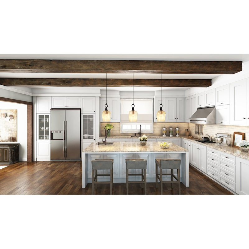 Quoizel Kendrick 9in 1-Light Mini Pendant | Transitional Western Bronze and Smoke Hammered Glass | Kitchen Island & Dining Room | Model CKKD1509WT