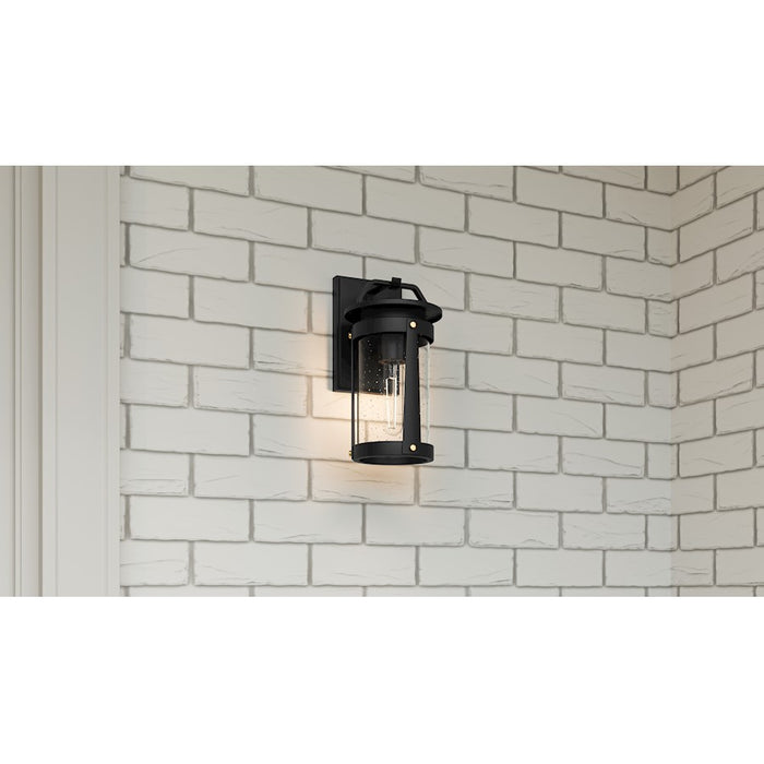 Quoizel Clifton 1 Light Outdoor Lantern, Earth Black/Clear Seedy