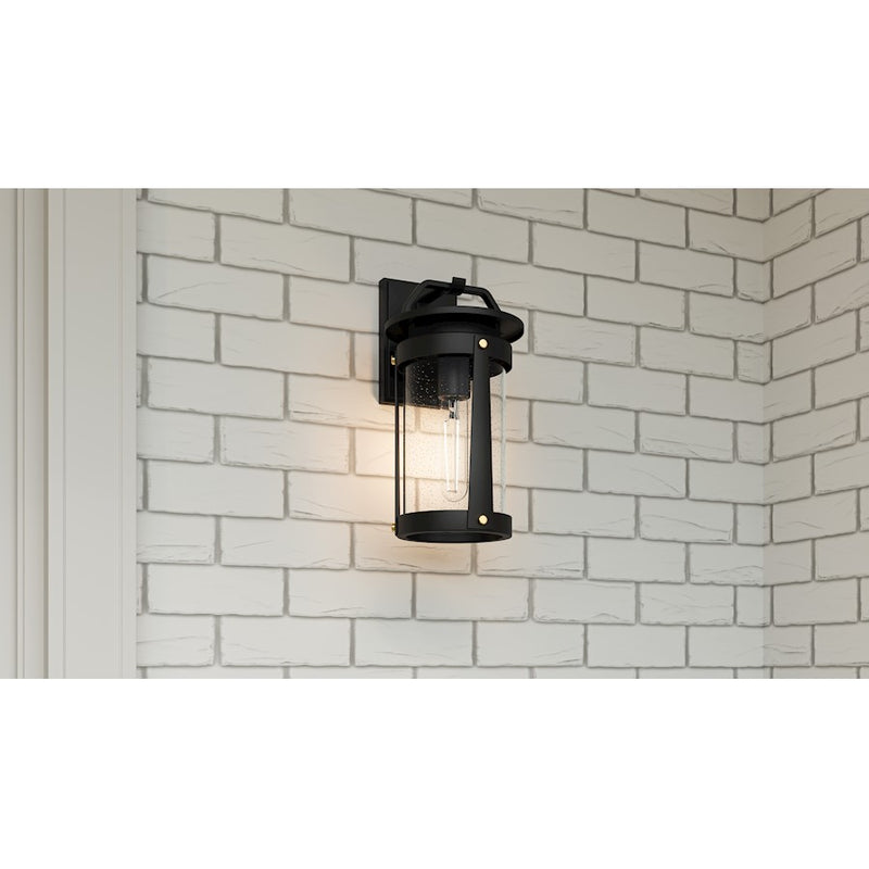 Quoizel Clifton 1 Light Outdoor Lantern, Earth Black/Clear Seedy