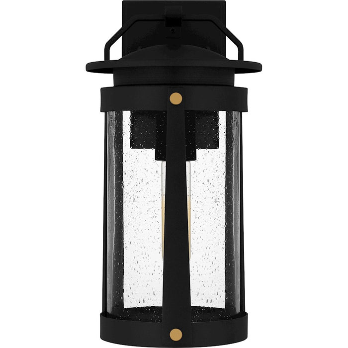 Quoizel Clifton 1 Light Outdoor Lantern, Earth Black/Clear Seedy