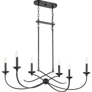Quoizel Calligraphy 6 Light Island Chandelier, Old Black