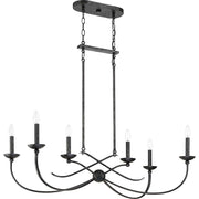 Quoizel Calligraphy 6 Light Island Chandelier, Old Black