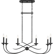 Quoizel Calligraphy 6 Light Island Chandelier, Old Black
