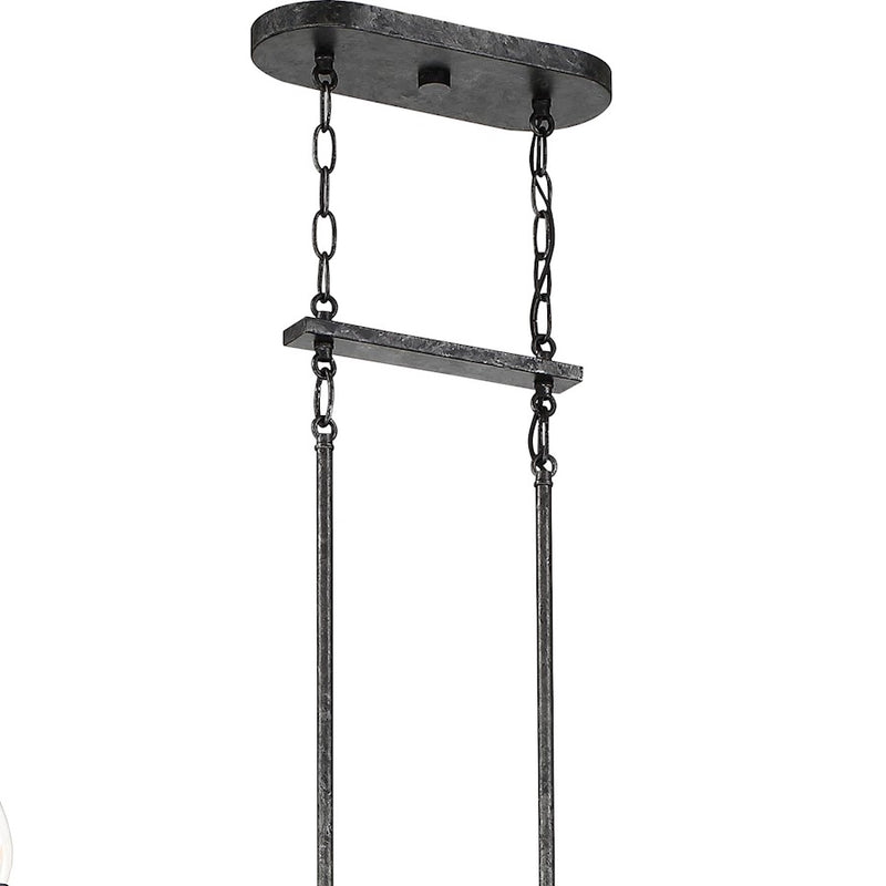 Quoizel Calligraphy 6 Light Island Chandelier, Old Black