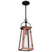 Quoizel Carolina 7in 1-Light Mini Pendant | Traditional Aged Copper and Clear Glass | Kitchen Island & Dining Room | Model CLN1507AC