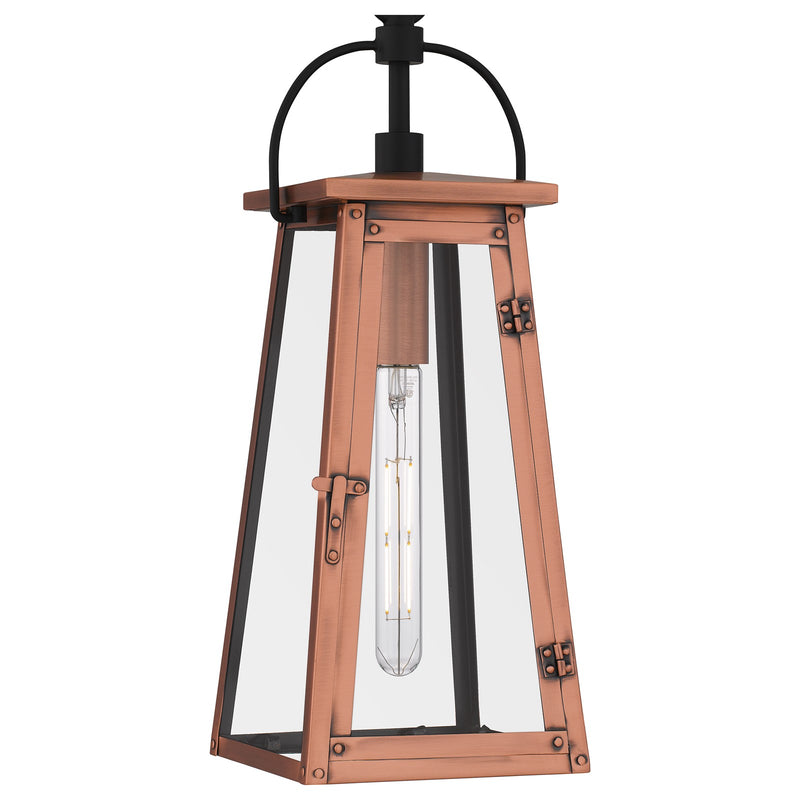 Quoizel Carolina 7in 1-Light Mini Pendant | Traditional Aged Copper and Clear Glass | Kitchen Island & Dining Room | Model CLN1507AC